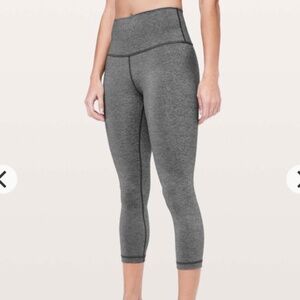 Lululemon Wunder Under Crop (High-Rise) *Luxtreme 21"  Heathered Black  Size 10